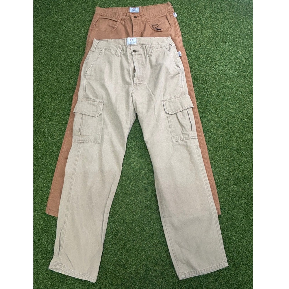 Tyndale Flame Resistant Cargo Pants Mens 35x30 Tan Khaki FR Work Trousers USA